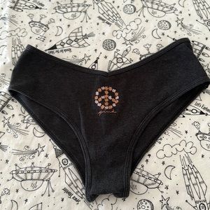 PINK Embroidered Flower Peace Sign